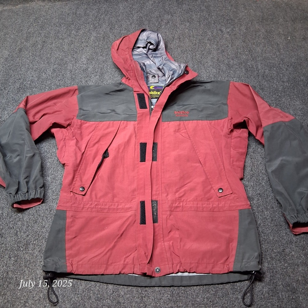 Vintage‎ Solstice Microshed Lightweight Rain Jacket Womens Small Red Hooded